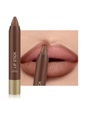 Women's B01# Soft Nude 24 Hour Long-lasting Rose Matte Lipstick Crayon